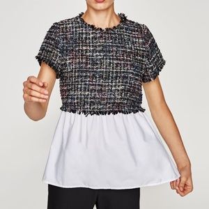 Zara Contrasting Tweed Twofer